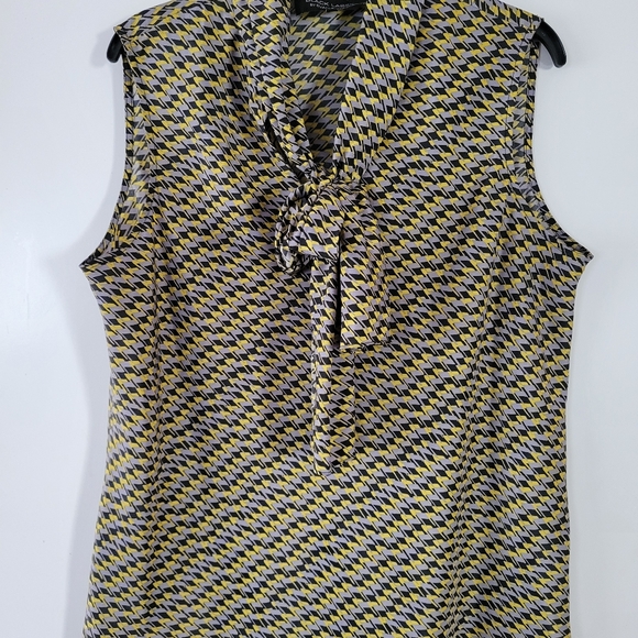 Black Label by Evan-Picone Women's work Patterned sleeveless top sz XL - Picture 4 of 9